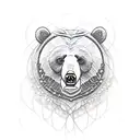 bear with scars on eye and mouth tattoo design idea