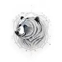 bear with scars on eye and mouth tattoo design idea