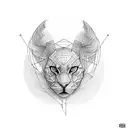 single line illustration  on thigh for men tattoo design idea