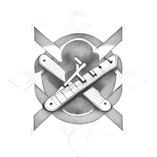 Upside down cross, unholy, Jesus playing rock song guitar  tattoo design idea
