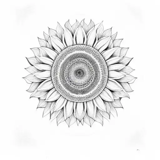 Sunflower mandala tattoo design idea