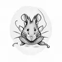 rat with a witch hat  tattoo design idea