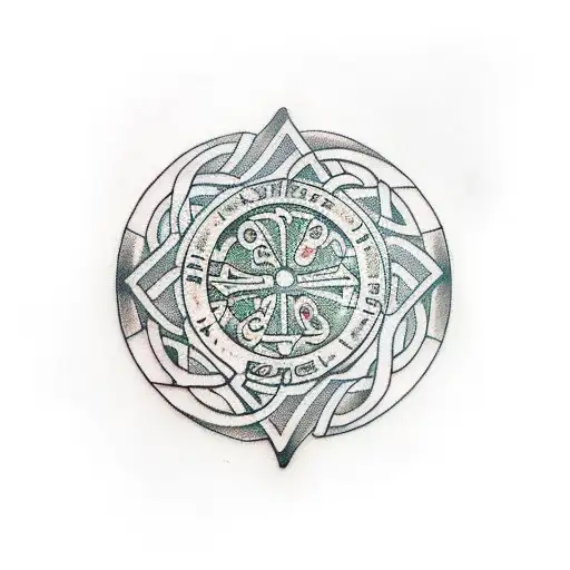 Ancient Irish Alchemy circle  tattoo design idea