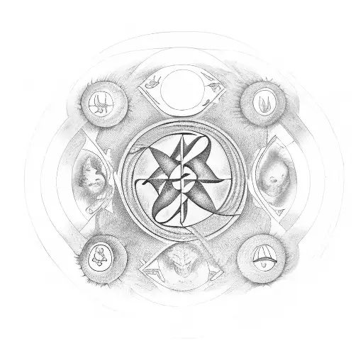 Ancient Lusitanian Alchemy circle  tattoo design idea