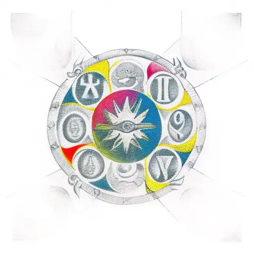 Ancient Lusitanian Alchemy circle  tattoo design idea