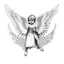 cherub with wings tattoo design idea
