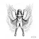 cherub with wings tattoo design idea