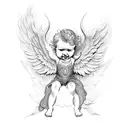 cherub with wings tattoo design idea