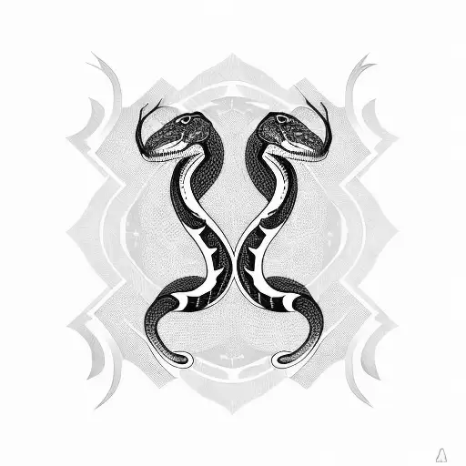 three headed snake tattoo design idea