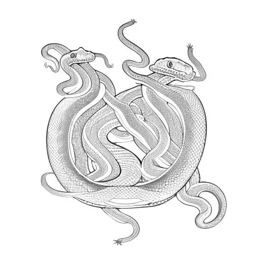 three headed snake tattoo design idea