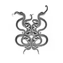 three headed snake tattoo design idea