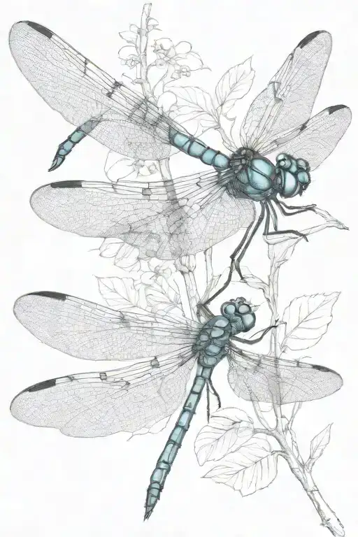 dragonfly flying tattoo design idea