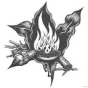 camp fire tattoo design idea
