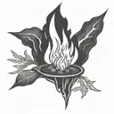 camp fire tattoo design idea
