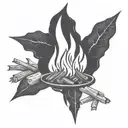 camp fire tattoo design idea