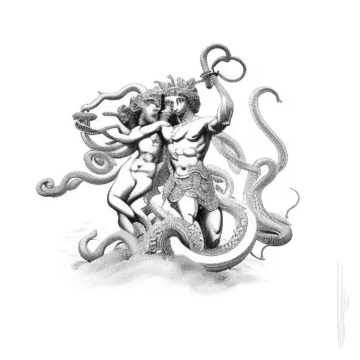 Perseus and Medusa tattoo design idea