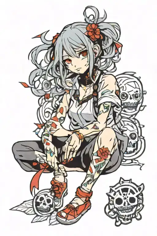 juuzou suzuya tokyo ghoul stitchs all around arm tattoo design idea
