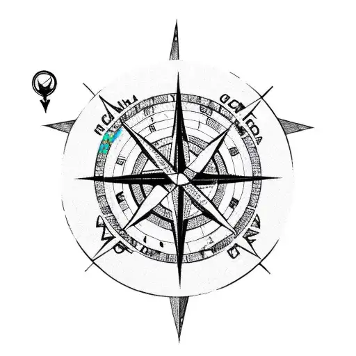 A soccer ball with a compass rose design tattoo design idea