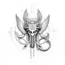 Hermes caduceus minimal tattoo design idea