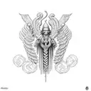 Hermes caduceus minimal tattoo design idea