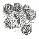 dungeons and dragons dice set tattoo design idea