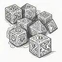 dungeons and dragons dice set tattoo design idea