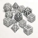 dungeons and dragons dice set tattoo design idea
