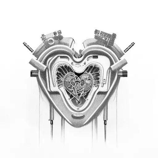 a cardiac chamber with a hospital room as its room tattoo design idea