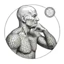 A friendly bald headed man named Brad tattoo design idea