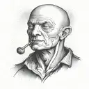 A friendly bald headed man named Brad tattoo design idea