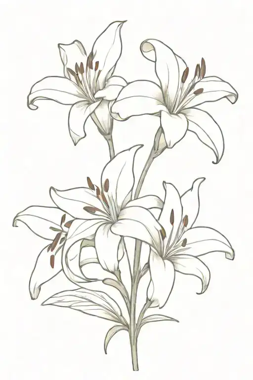 lily flower tattoo design idea