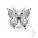 Butterfly with stars and sparkles  tattoo design idea