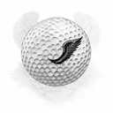 Golf ball with wings tattoo design idea