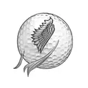 Golf ball with wings tattoo design idea