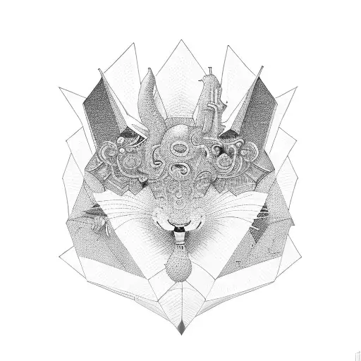 An intricate bookshelf filled with animals instead of books tattoo design idea