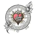 a love heart in a circle with the words I am the one thing in life I can control. I am inimitable curved out side the ci tattoo design idea