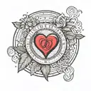 a love heart in a circle with the words I am the one thing in life I can control. I am inimitable curved out side the ci tattoo design idea