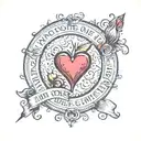 a love heart in a circle with the words I am the one thing in life I can control. I am inimitable curved out side the ci tattoo design idea