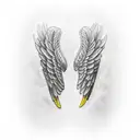 double wings back tattoo design idea