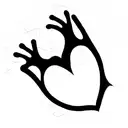 An incomplete heart and the missing part is two paws and there is the letter M in cursive incorporated tattoo design idea