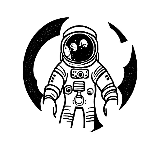 dog astronaut tattoo design idea
