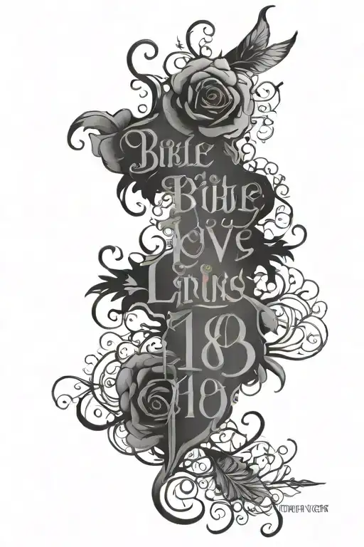 bible verse 1 Corinthians 13:8-10  tattoo design idea