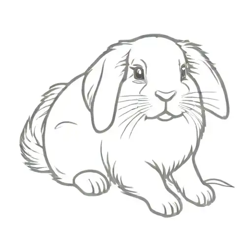 cute holland lop bunny tattoo design idea