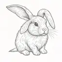 cute holland lop bunny tattoo design idea