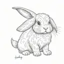 cute holland lop bunny tattoo design idea