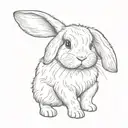cute holland lop bunny tattoo design idea