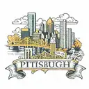 Pittsburgh skyline with mechanical tattoo design idea