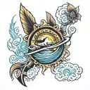 outer banks n roll tattoo design idea