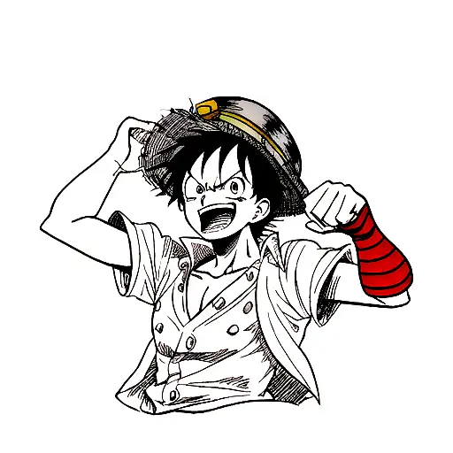 Luffy jojo style tattoo design idea