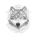 half wolf half bear tattoo design idea